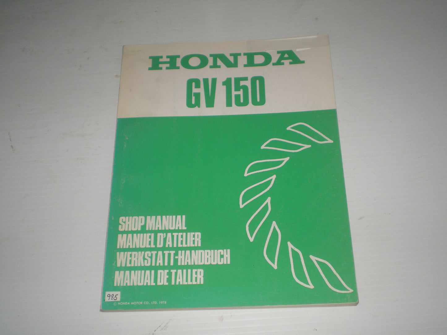 HONDA GV150 1979 General Purpose Engine Service Manual 6688801 #985