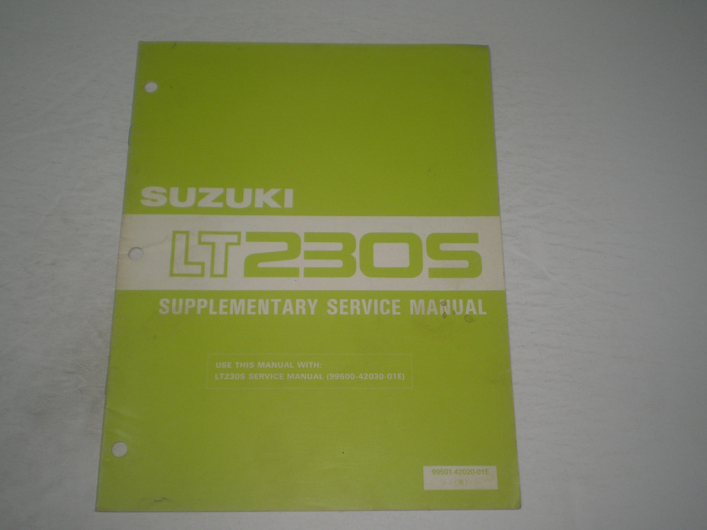 SUZUKI LT230S G Quad Sport ATV 1986 Service Manual Supplement 99501-42020-01E #1907
