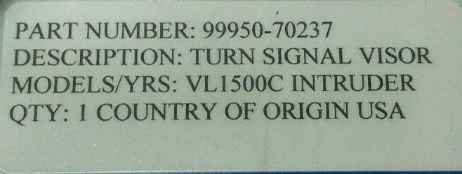 SUZUKI VL1500C Intruder Factory Accessory Turn Signal Visor 99950-70237