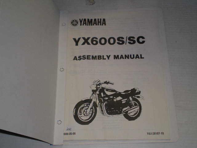 YAMAHA YX600 S SC 1986 Assembly Manual 1UJ-28107-10 LIT-11666-05-66 #247