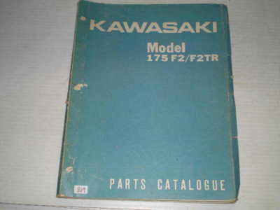 KAWASAKI Model 175 F2 F2TR 1967 up Parts Catalogue 6925 #829