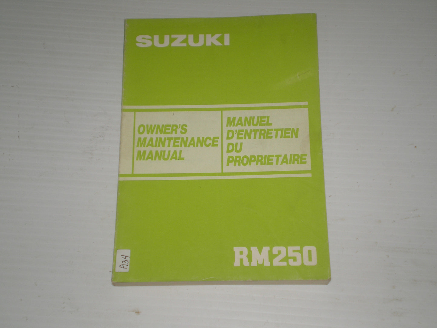 SUZUKI RM250 1985 Owner's Maintenance Manual 99011-14621-01B #A34