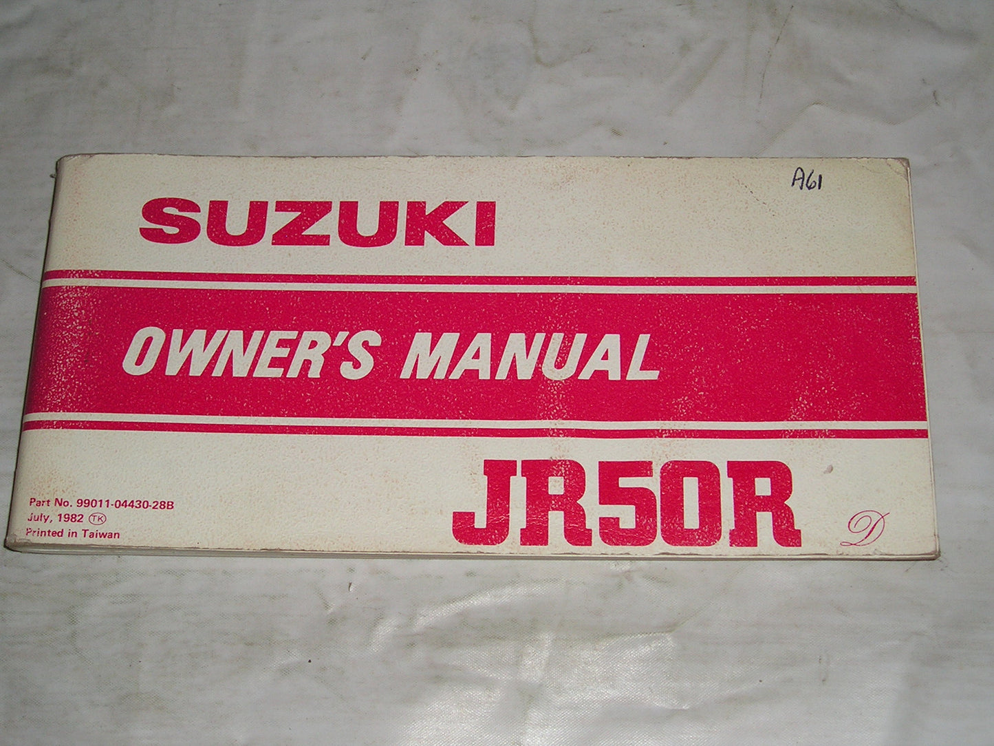 SUZUKI JR50R D 1983 Owner's Manual 99011-04430-28B #A61