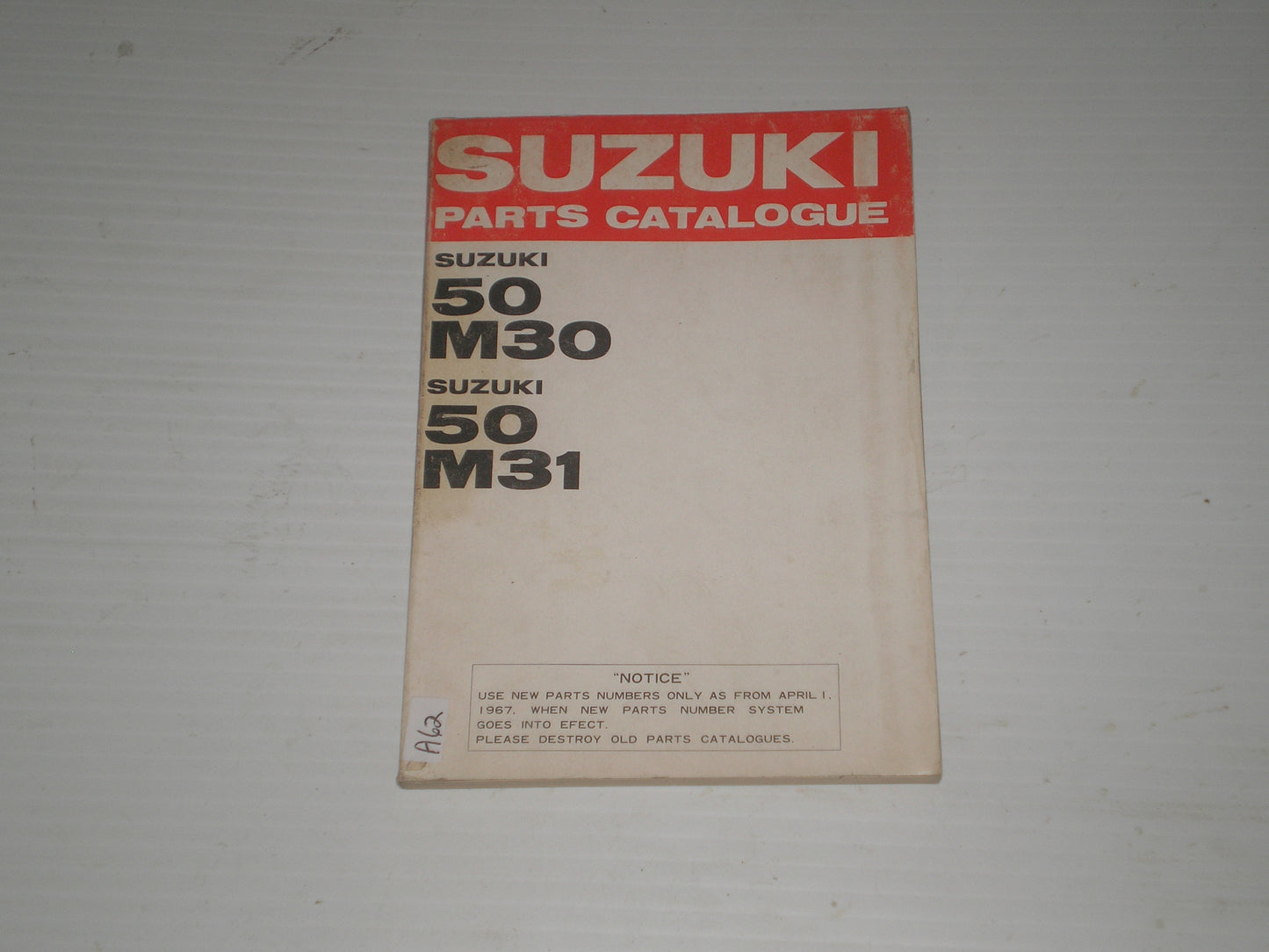 SUZUKI 50 M30 M31 1967 Illustrated Parts Catalogue #A62