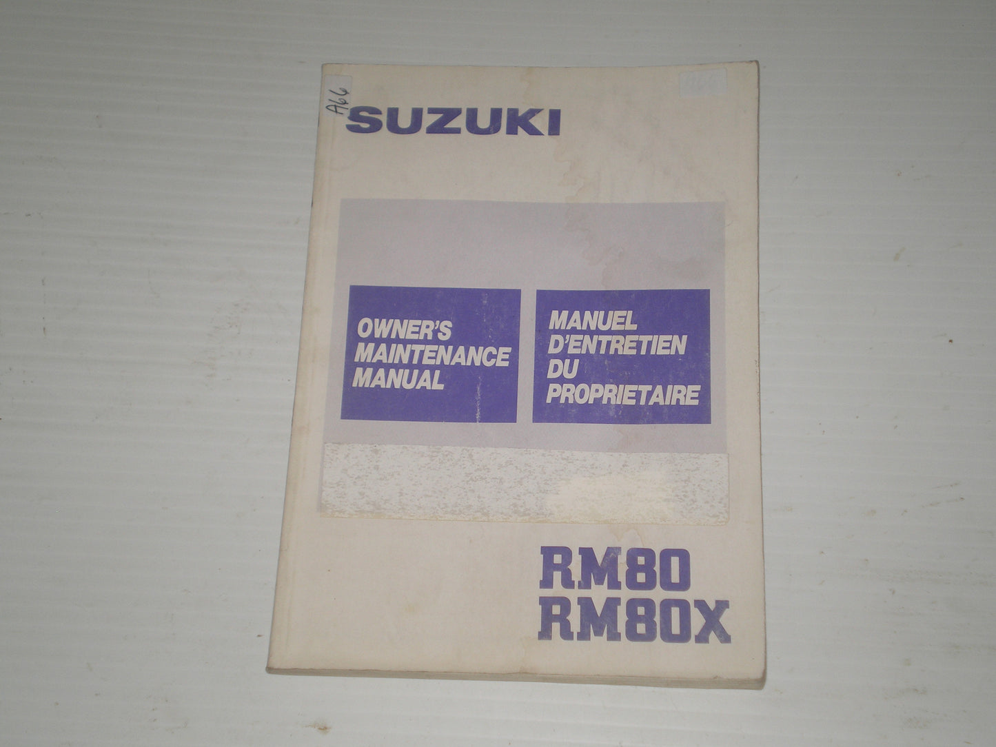 SUZUKI RM80 RM80X H 1987 Owner's Maintenance / Service Manual 99011-02B21-01B #A66
