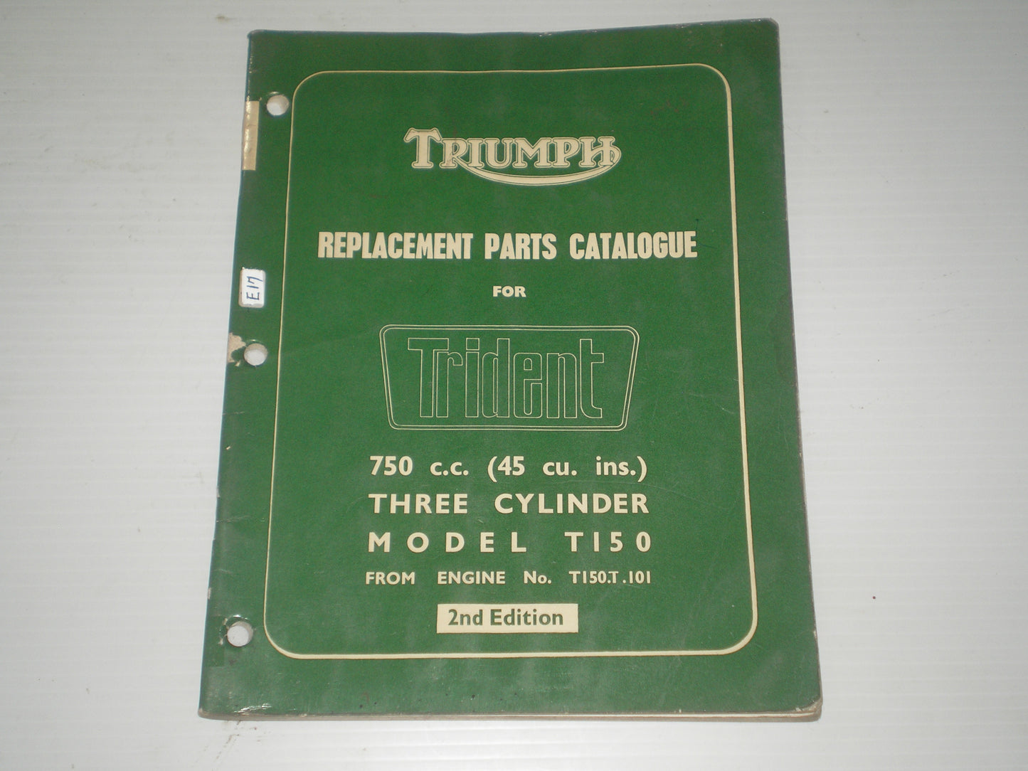 TRIUMPH Trident T150 1969 Parts Catalogue 99-0866 #E17