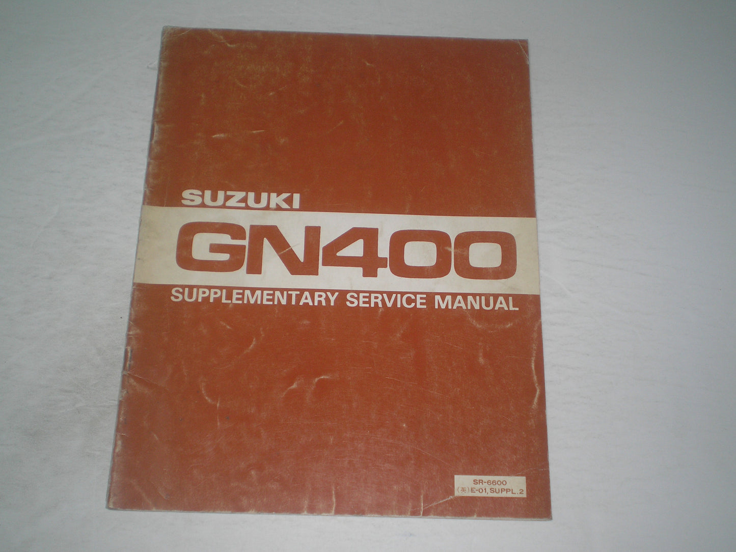 SUZUKI GN400 1981 Service Manual Supplement SR-6600 E-01, SUPPL.2 #1930