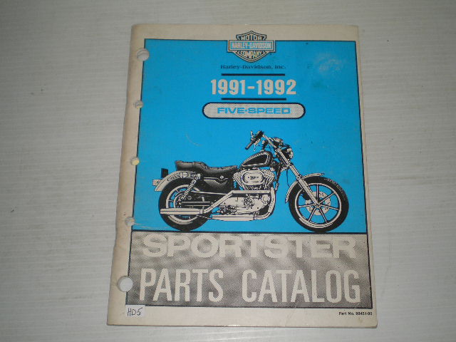 HARLEY-DAVIDSON 1991 1992 Sportster 5 Speed Parts Catalog 99451-92 #HD5