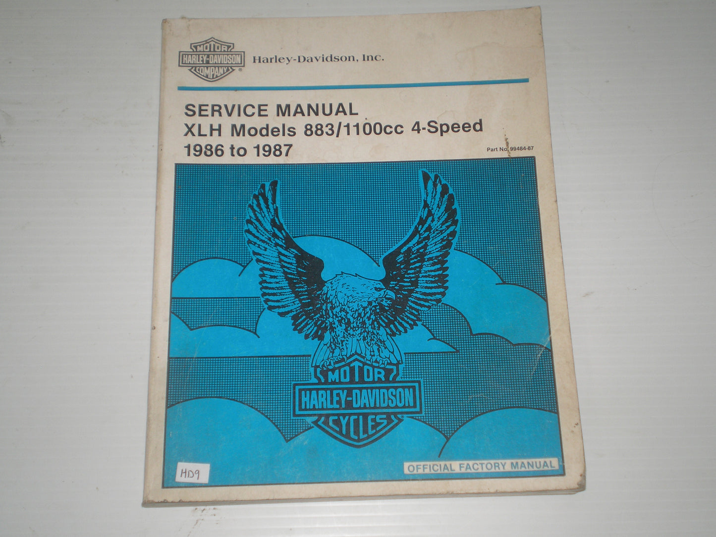 HARLEY-DAVIDSON 1986 1987 XLH Models 883 / 1100cc 4-Speed Service Manual 99484-87 #HD9