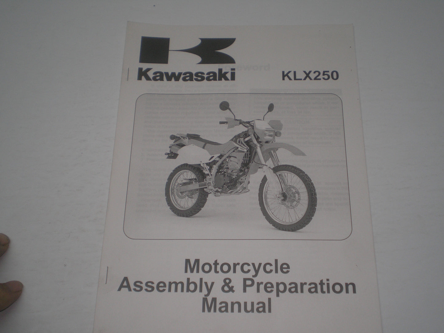 KAWASAKI KLX250 / KLX250 H6F 2006 Assembly & Preparation Manual 99931-1458-01 #1868