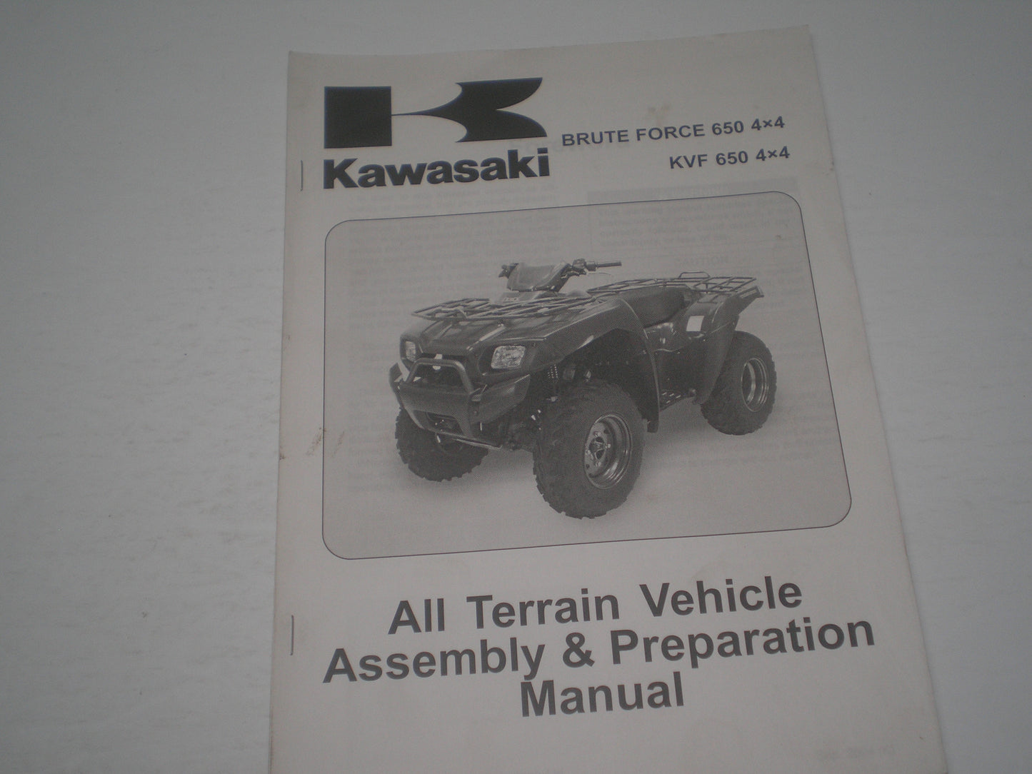 KAWASAKI Brute Force 650 4x4 / KVF650 4x4 / KVF650 D1/E1 2005 Assembly & Preparation Manual 99931-1450-01 #1866