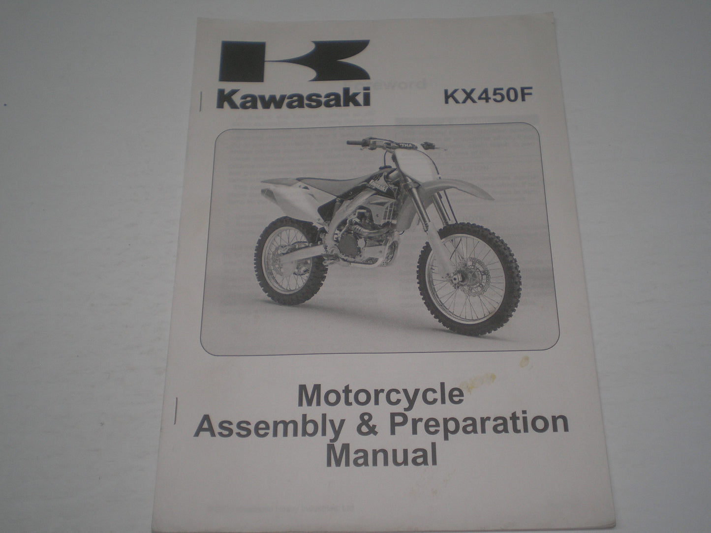 KAWASAKI KX450F / KX450 D6F 2006 Assembly & Preparation Manual 99931-1456-01 #1873