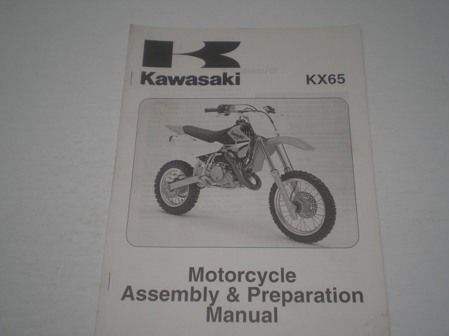 KAWASAKI KX65 A5 A6 2004-2005 Assembly & Preparation Manual 99931-1453-01 #1872