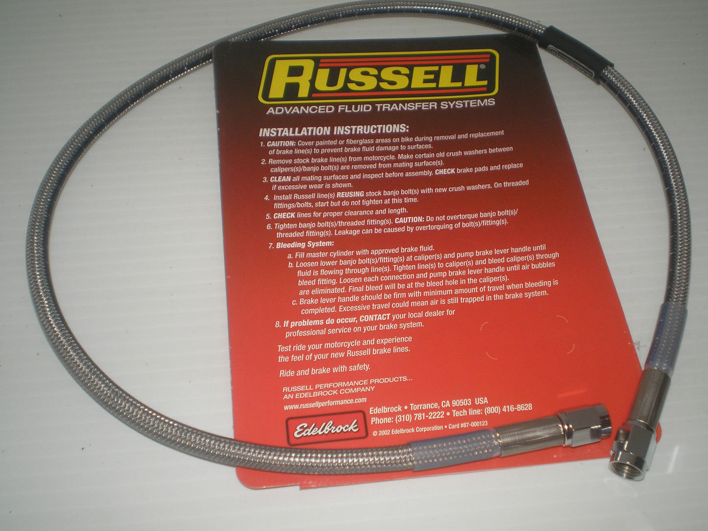 Universal Russell Stainless Steel Brake Lines 28" straight -3X / Straight -3 R58102S