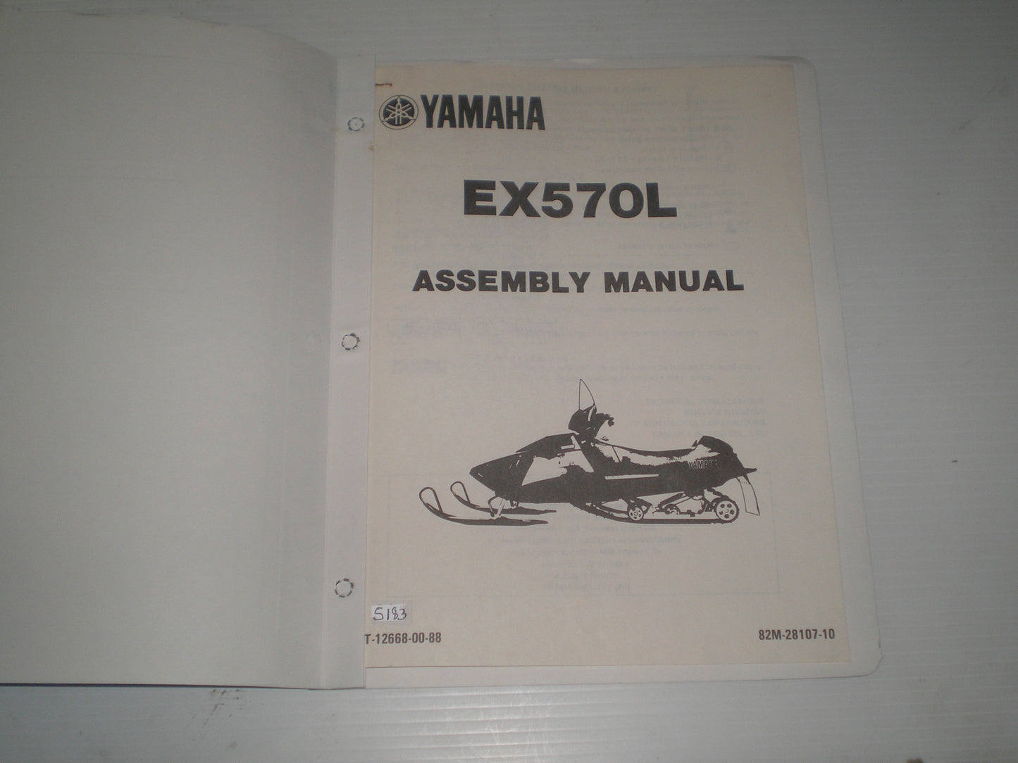 YAMAHA EX570 L 1987 Assembly Manual 82M-28107-10 LIT-12668-00-88 #S183