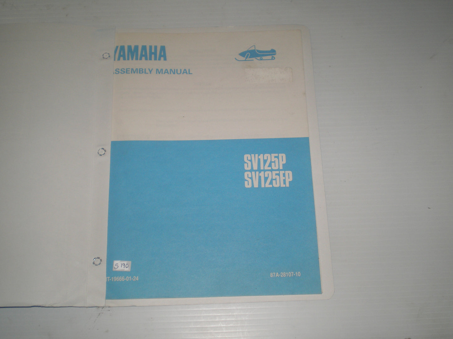 YAMAHA SV125 P SV125E P 1990 Assembly Manual 87A-28107-10 LIT-19666-01-24 #S190