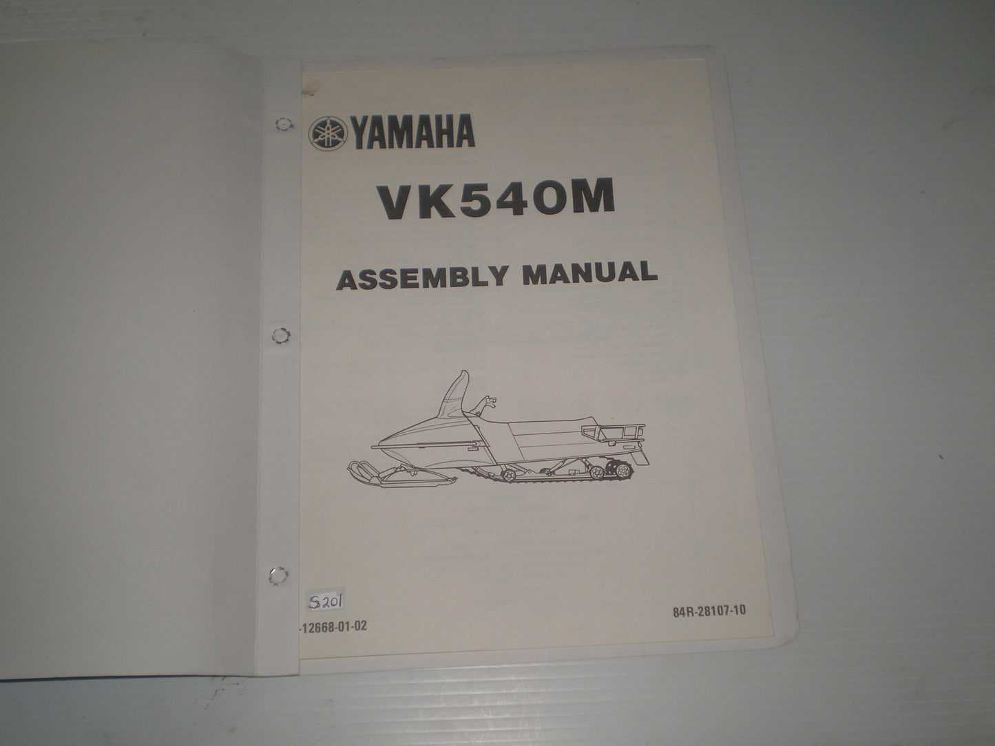 YAMAHA VK540 M 1988 Assembly Manual 84R-28107-10 LIT-12668-01-02 #S201