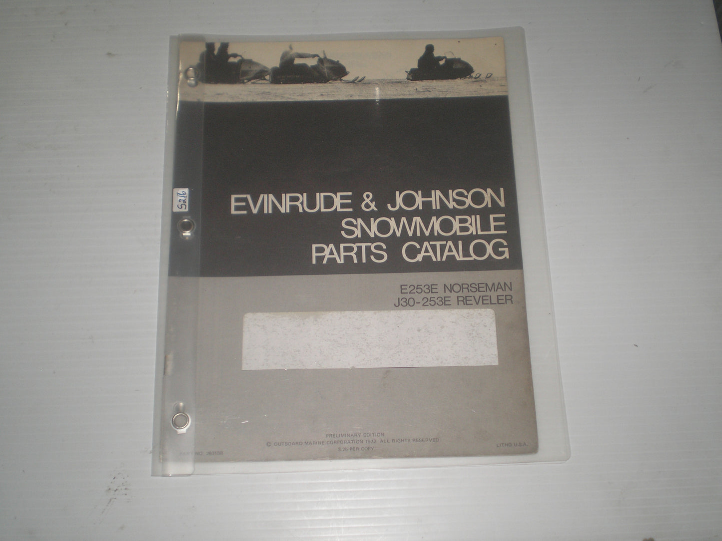 EVINRUDE & JOHNSON E253E Norseman / J30-253E Reveler 1973 Parts Catalogue 263158 #S216