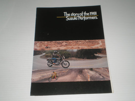 SUZUKI  1981 MOTORCYCLE MDELS  Vintage  Sales Brochure