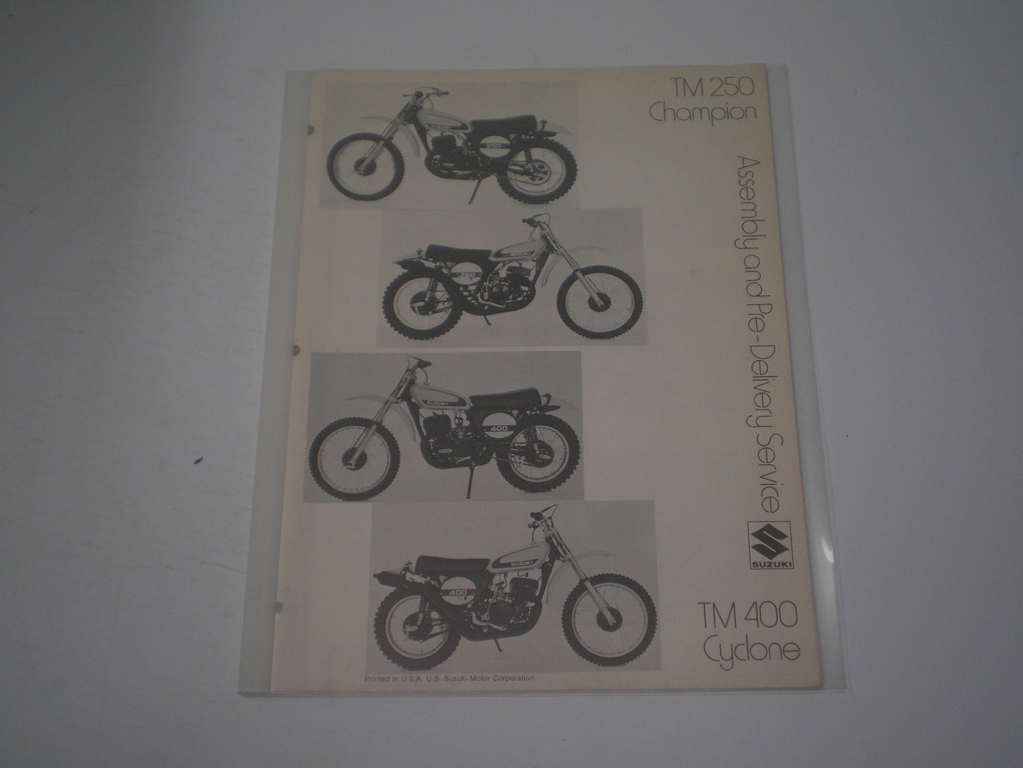 SUZUKI TM250 Champion & TM400 Cyclone Assembly & Pre-Delivery Service Manual #1967