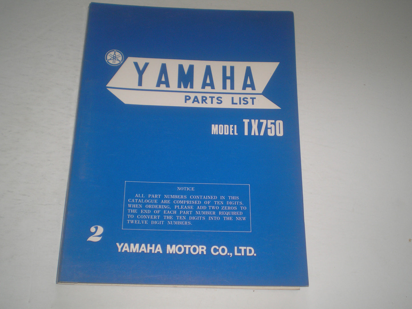 YAMAHA TX750 1973 Parts List / Catalogue 341-28198-62 LIT-10013-41-00 #1696