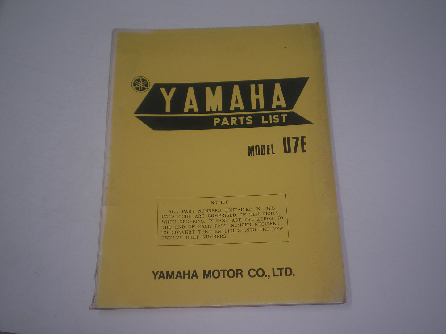 YAMAHA U7E 1972 Parts List / Catalogue 339-28198-60 #1737