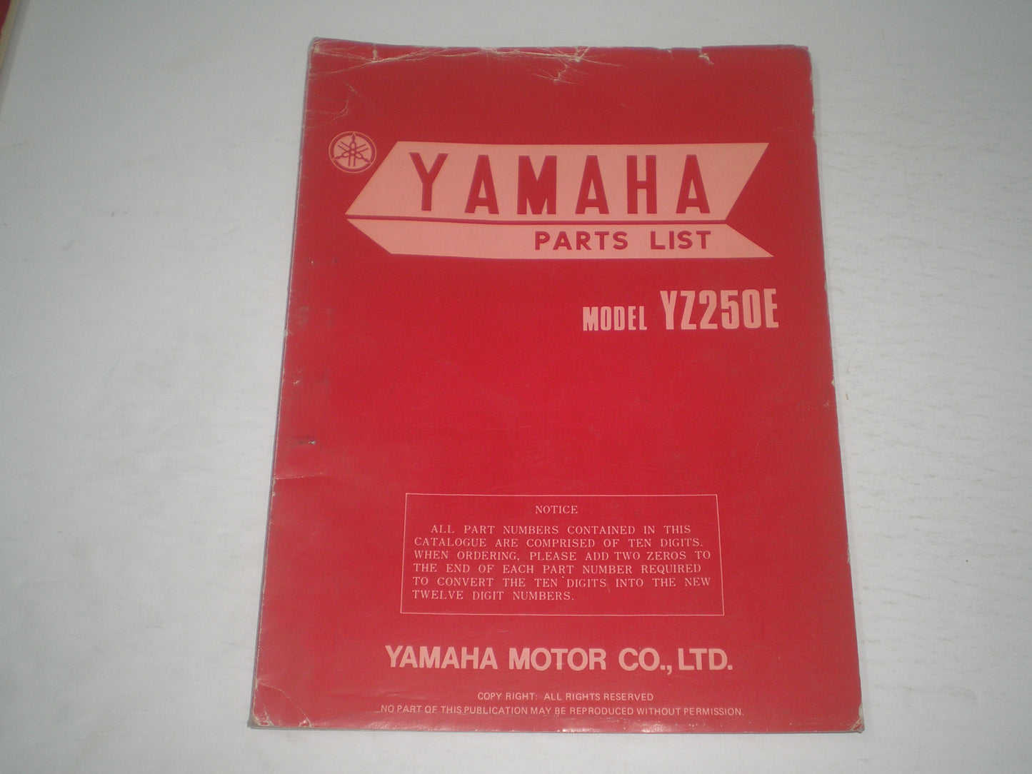 YAMAHA YZ250 E 1978 Parts List / Catalogue 2K7-28198-60 LIT-10012-K7-00 #1713