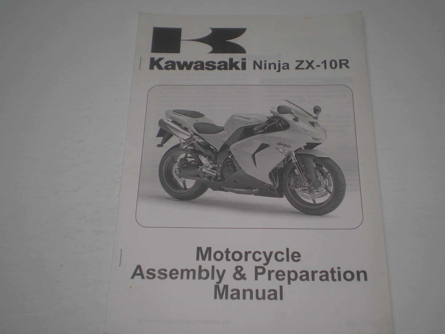 KAWASAKI ZX-10R / ZX100D6F 2006 Assembly & Preparation Manual 99931-1460-01 #1864