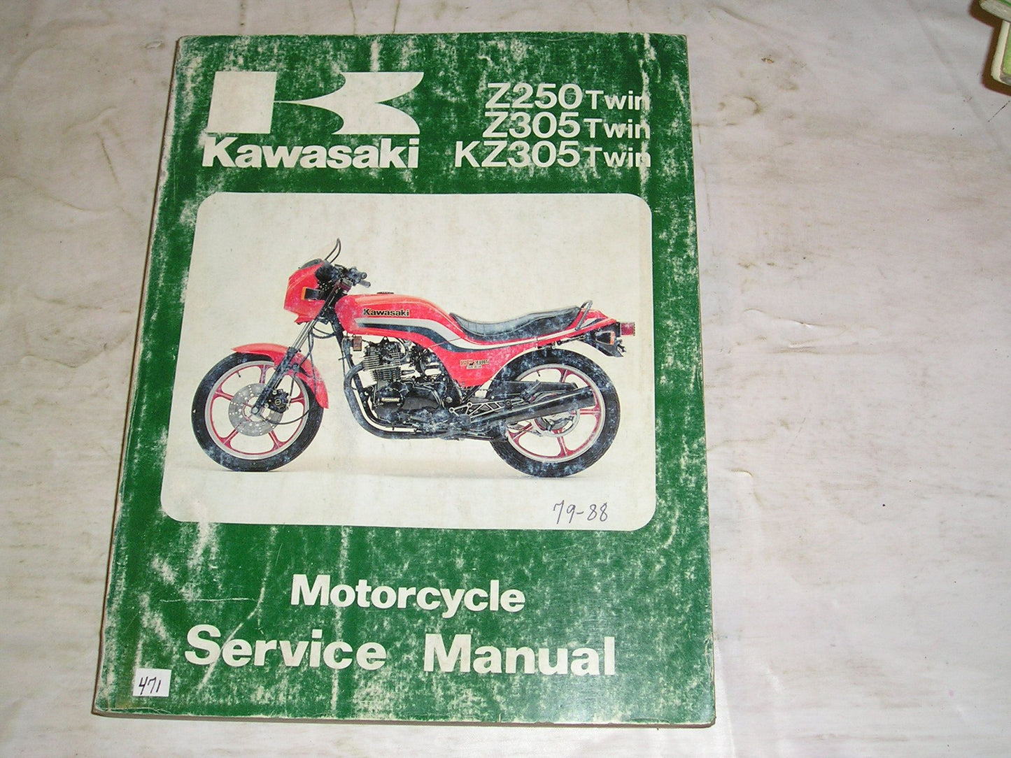 KAWASAKI KZ305 Z250 Z305 1979-1988 Service Manual 99924-1019-07 #471