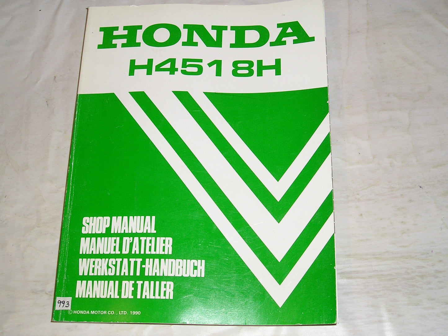HONDA H4518H 1991 Lawn Tractor Service Manual 6675880 #993