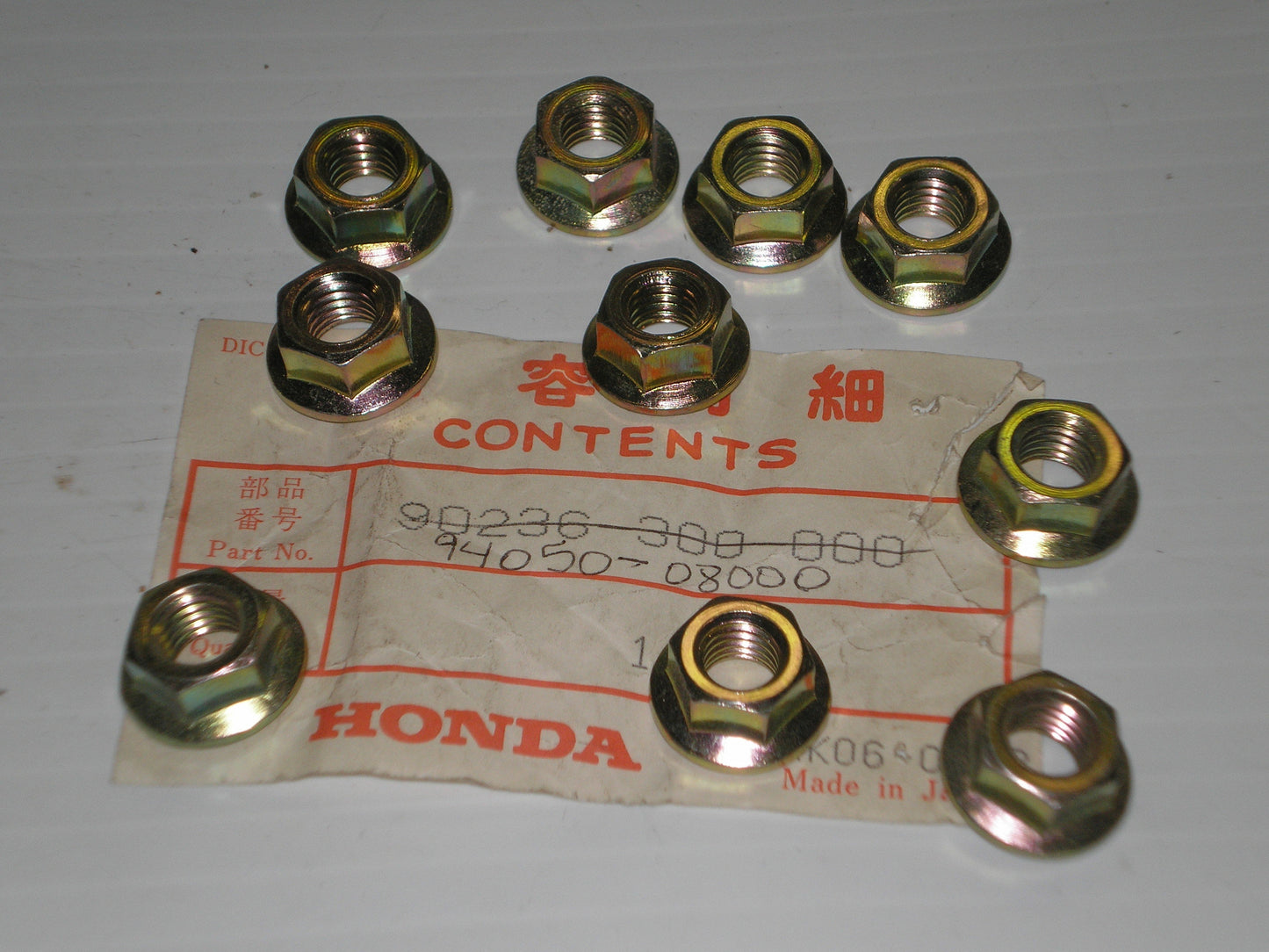 HONDA ATC CB CJ CR GL MT XL XR Flange Nuts Set/10 90236-300-000 94050-08000