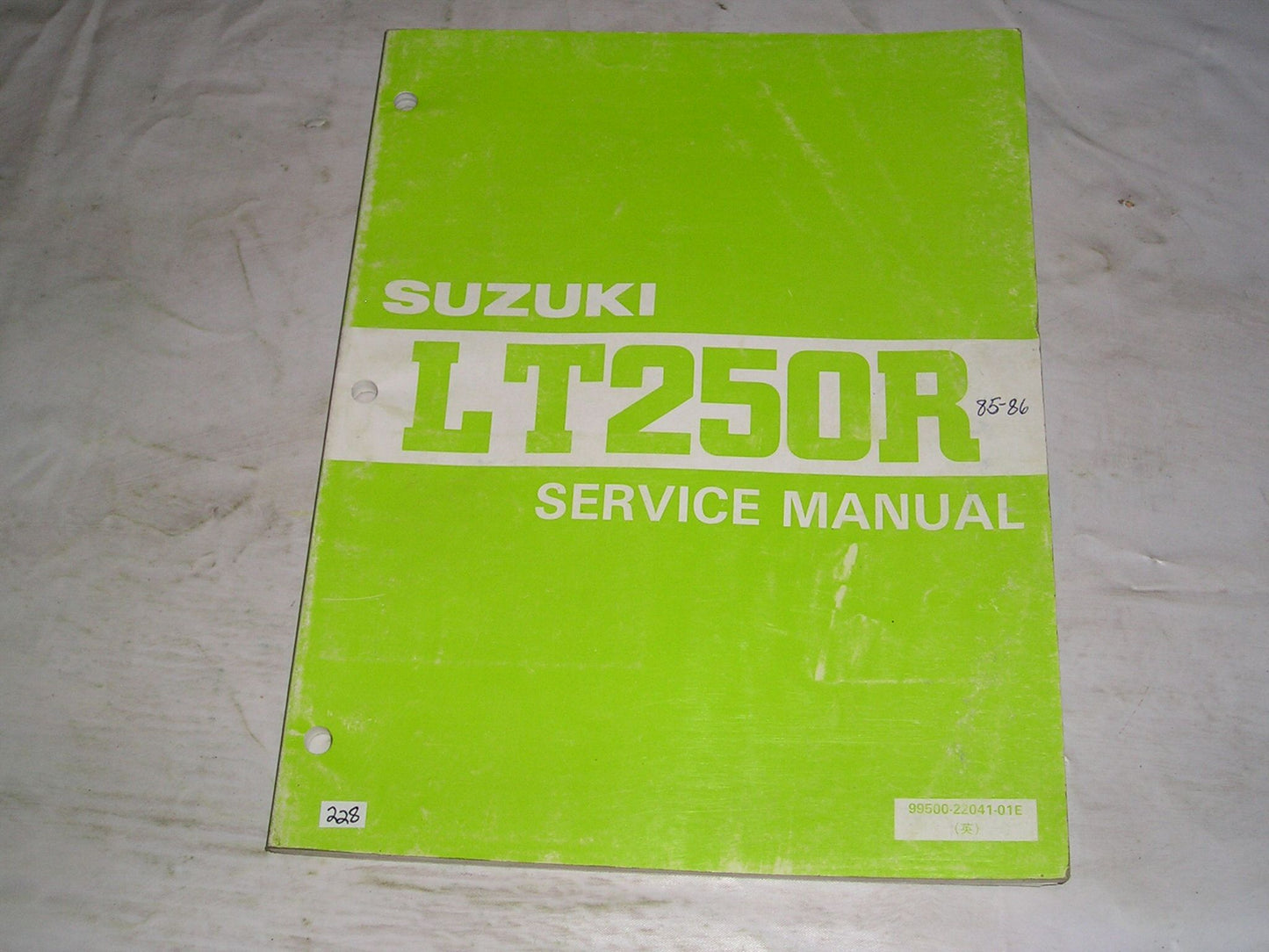 SUZUKI LT250R F Quad Runner ATV 1985 1986 Service Manual 99500-22041-01E #228