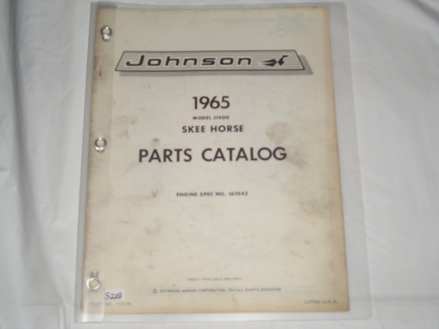 JOHNSON Skee Horse J1400 1965 Parts Catalogue 112126 #S228