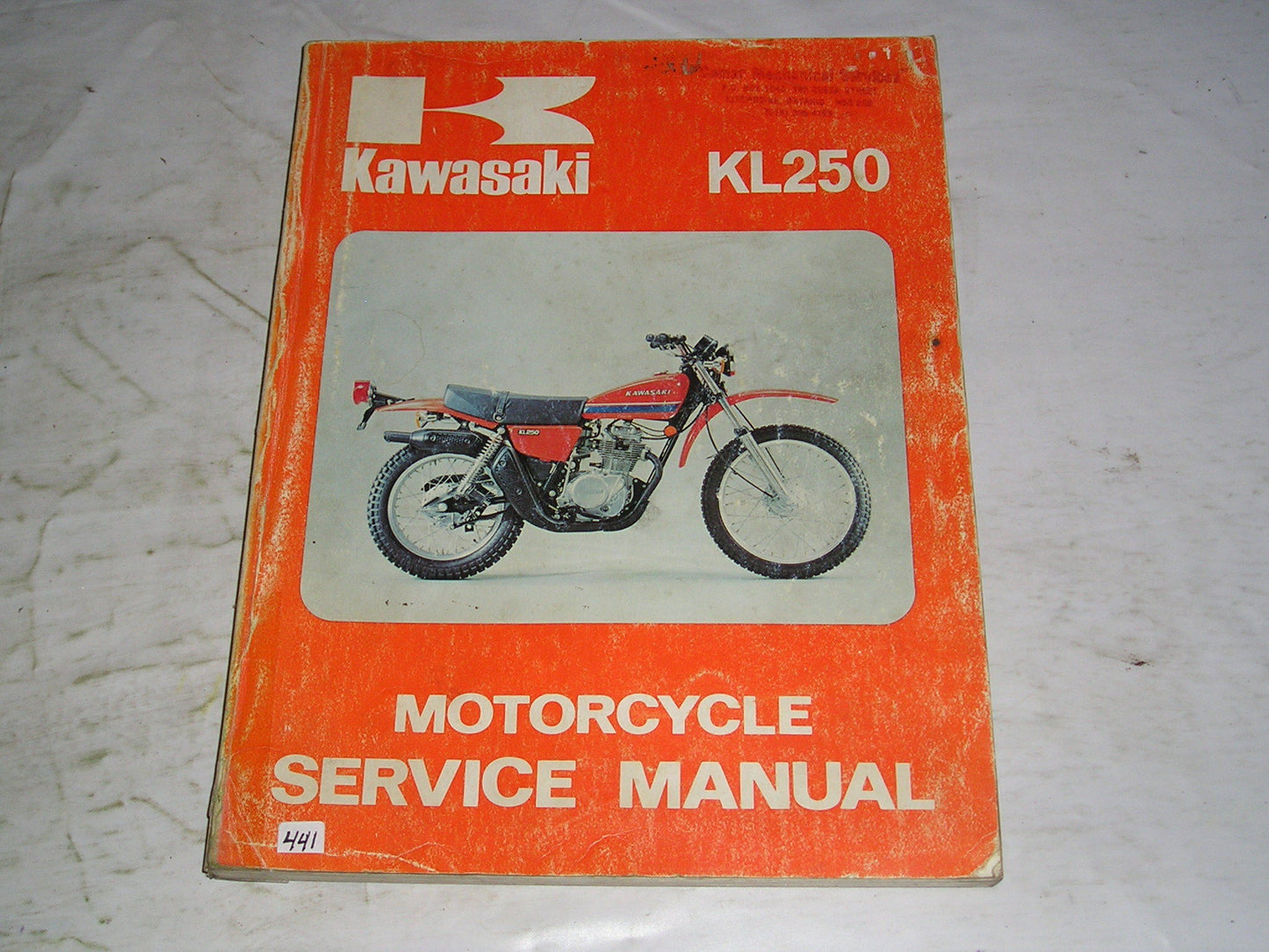 KAWASAKI KL250 1978 Service Manual #441 99924-1002-01