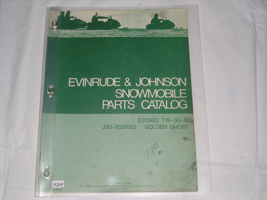 EVINRUDE & JOHNSON E2035Q TW-30-Q J30 -203RSQ Golden Ghost 1973 Parts Catalogue 263321 #S214