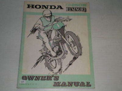 HONDA CR250 M Elsinore 1973 Owner's Manual #489 3135701
