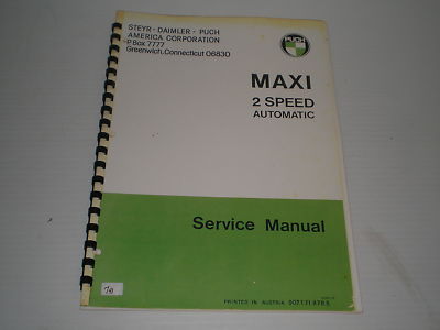 PUCH SEARS Maxi 2 Speed Automatic Service Manual 907.1.71.878.5 #E54