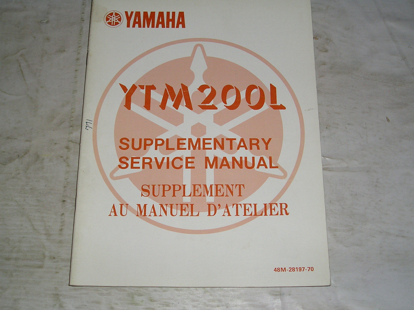 YAMAHA YTM200 L Tri-Moto ATV 1984 Service Manual Supplement 48M-28197-70 #771