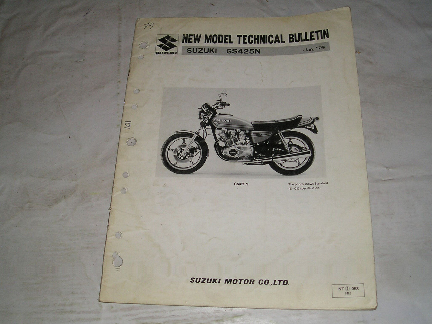 SUZUKI GS425 N 1979  New Model Technical Bulletin  NT 2-058  #101