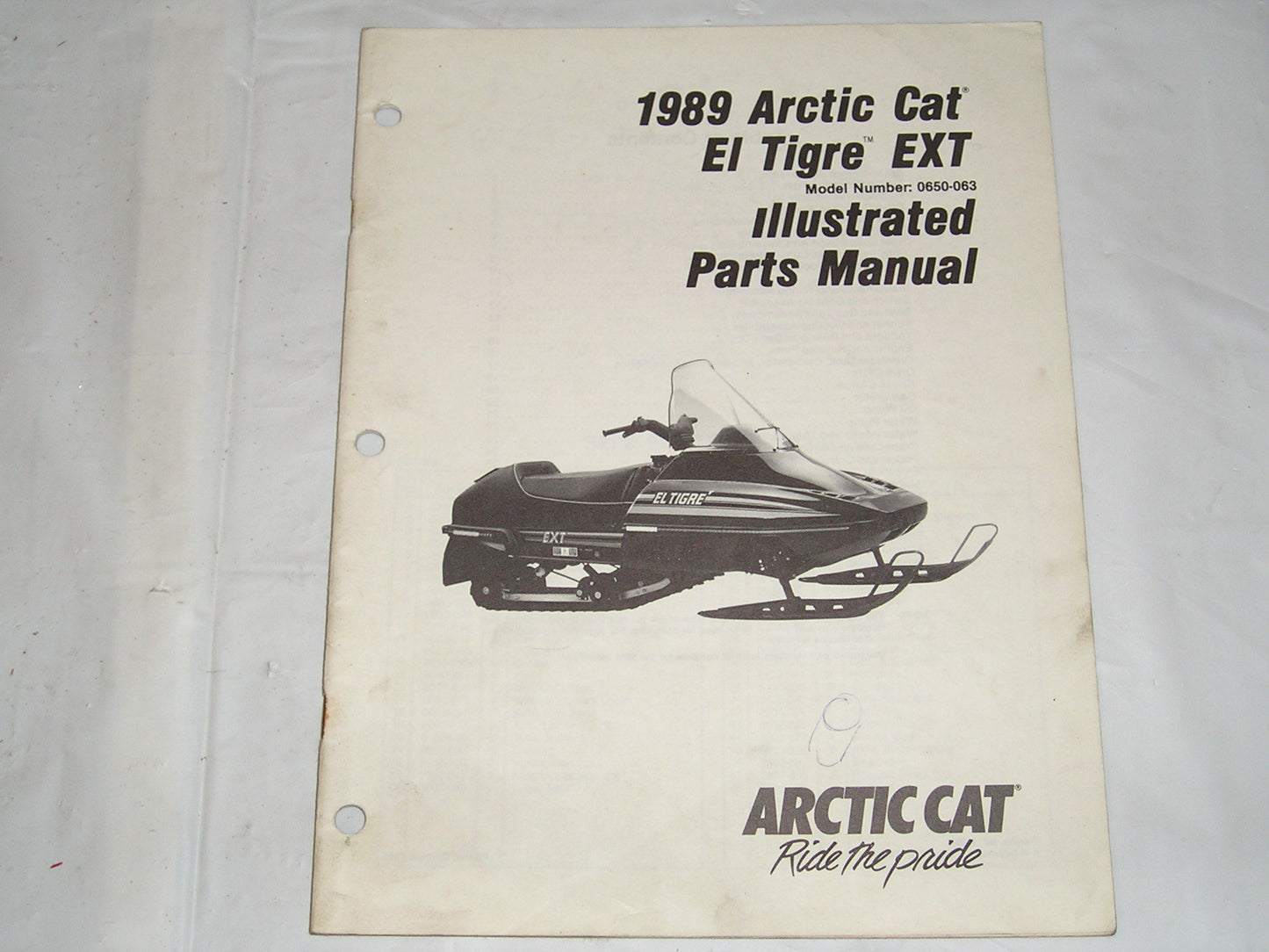 ARCTIC CAT Snowmobile El Tigre EXT 1989 Parts Manual #S22