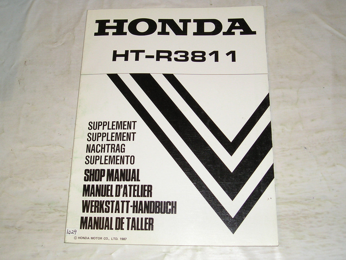HONDA HT-R3811 1988 Riding Mower Service Manual Supplement 6675100Y #1029