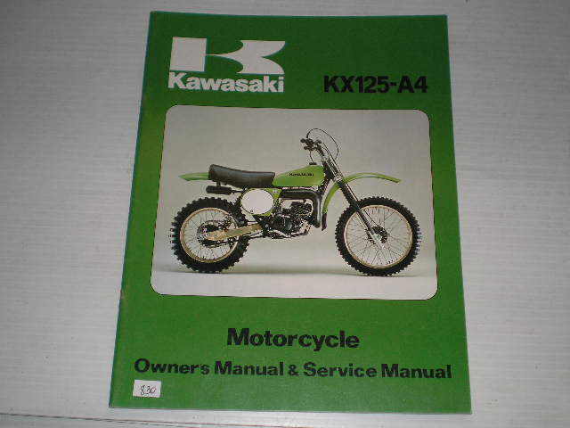 KAWASAKI KX125 A4 1978 Owner's & Service Manual 99920-1012-01 #830