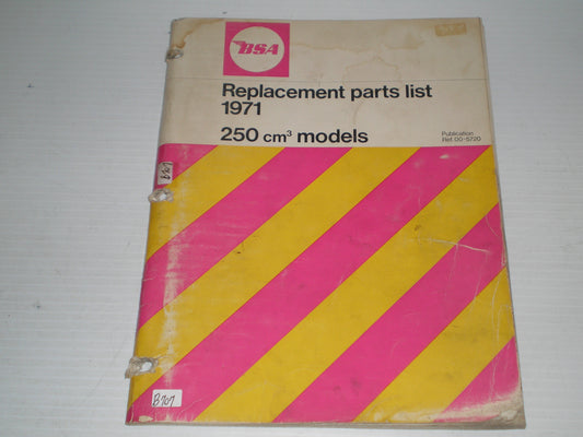 BSA B25SS  Gold Star & B25T Victor 1971 Parts List / Catalogue  00-5720  #E88