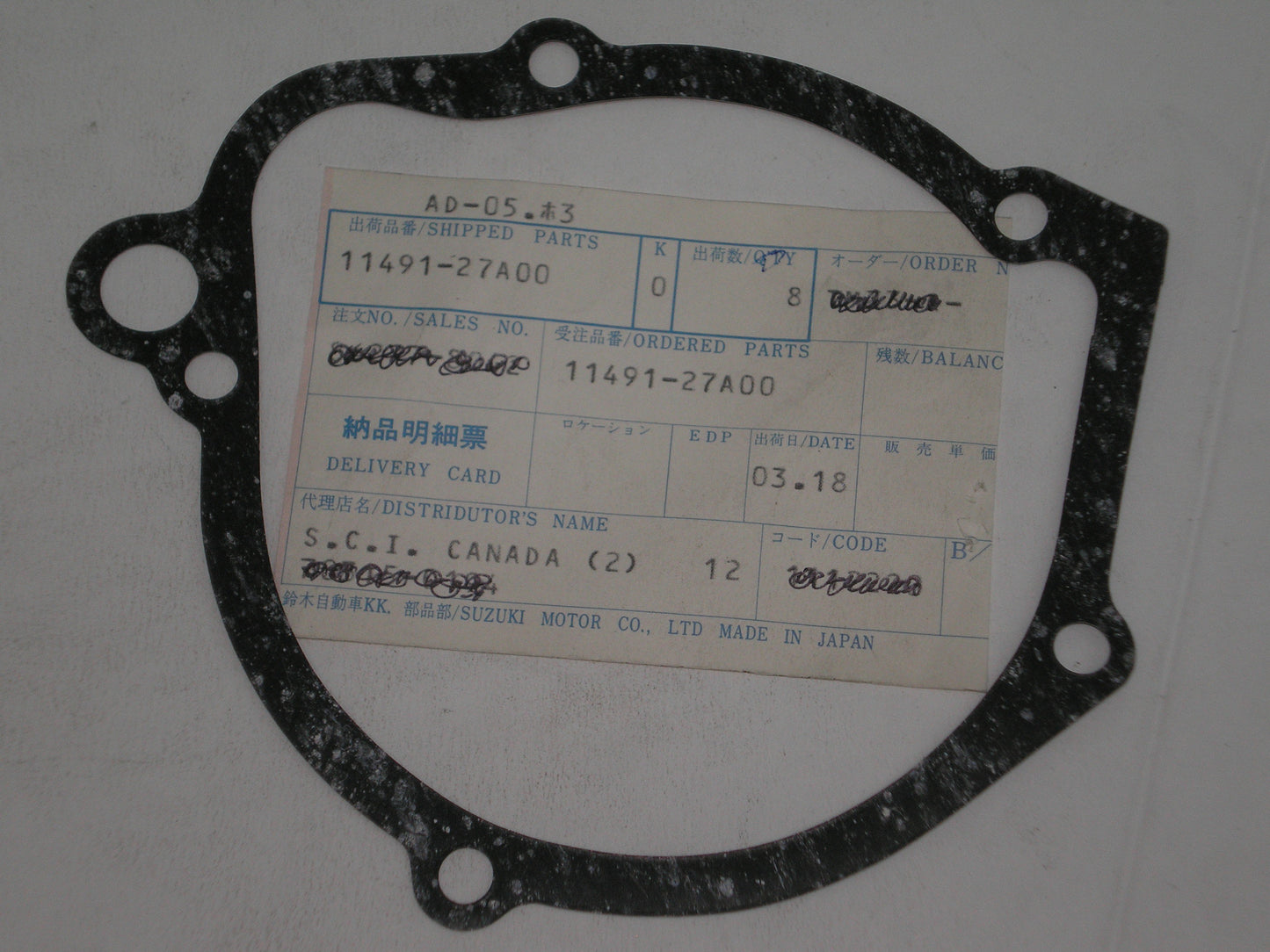 SUZUKI GSF600 GSF1200 GSX600 GSX750  Generator Cover Gasket  11491-27A00 / 11491-27A10 / 11491-27A20 / 11491-27A30
