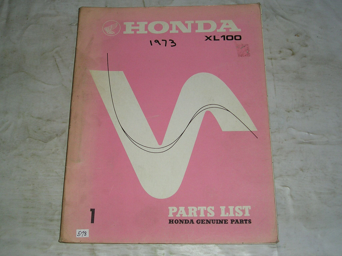 HONDA XL100 1974 Factory Parts List 1336401 #578