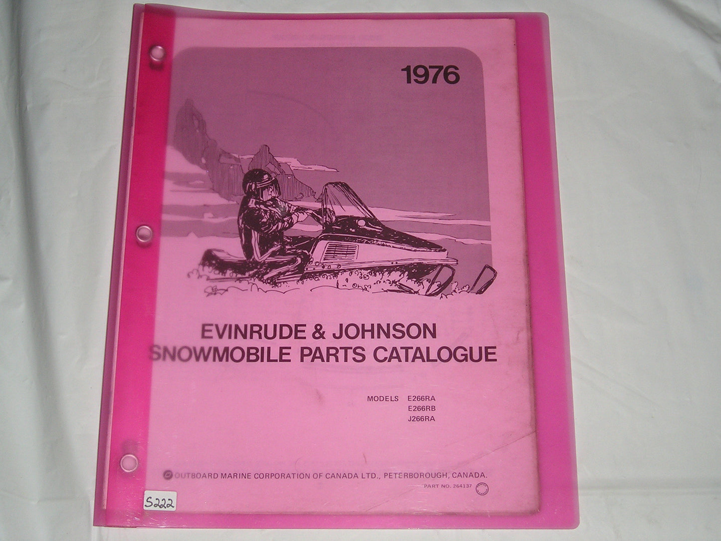 EVINRUDE & JOHNSON E266RA / E266RB / J266RA 1976 Snowmobile Parts Catalogue 264137 #S222