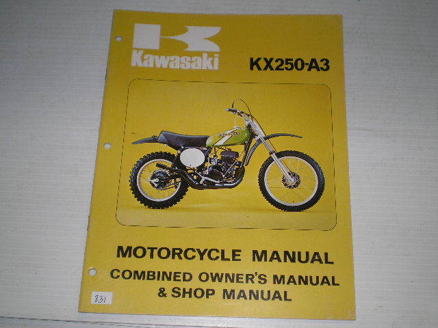 KAWASAKI KX250 A3 1976 Owner's & Service Manual 99997-876-01 #831