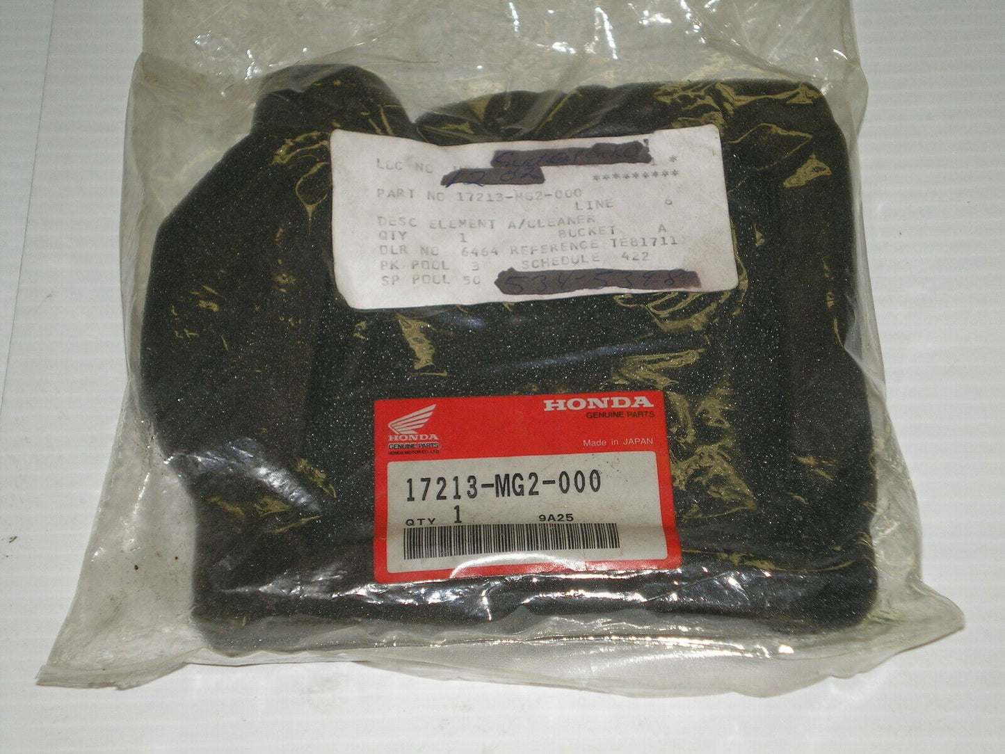 HONDA XL600 1983-1987 Air Cleaner Element 17213-MG2-000