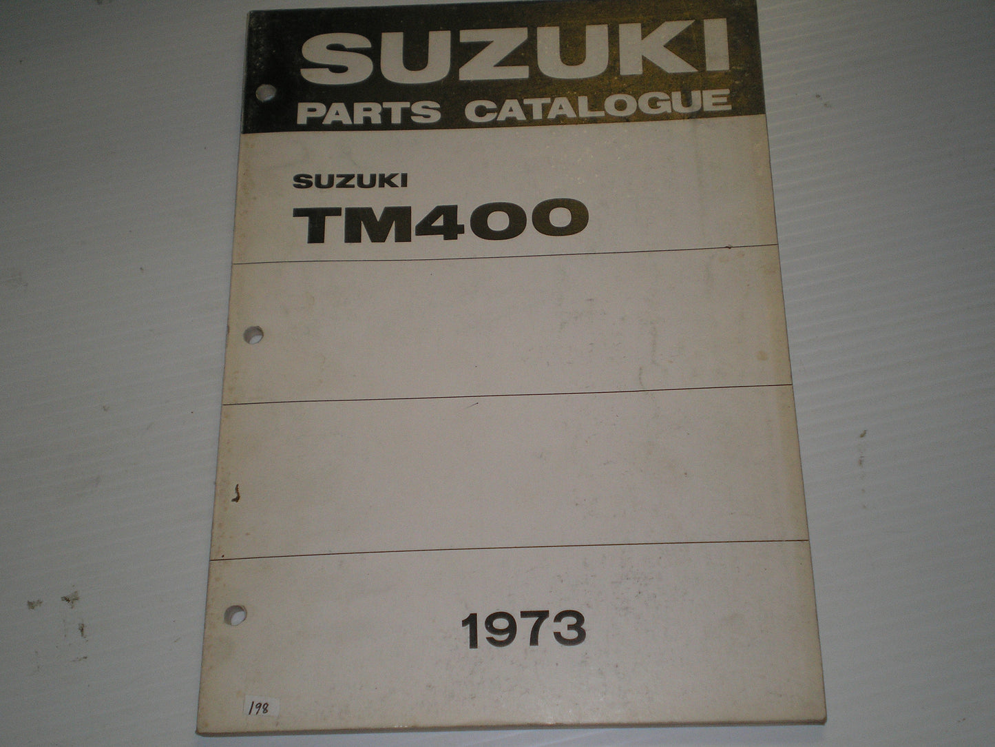 SUZUKI TM400 R J K 1971-1973 Parts Catalogue #198