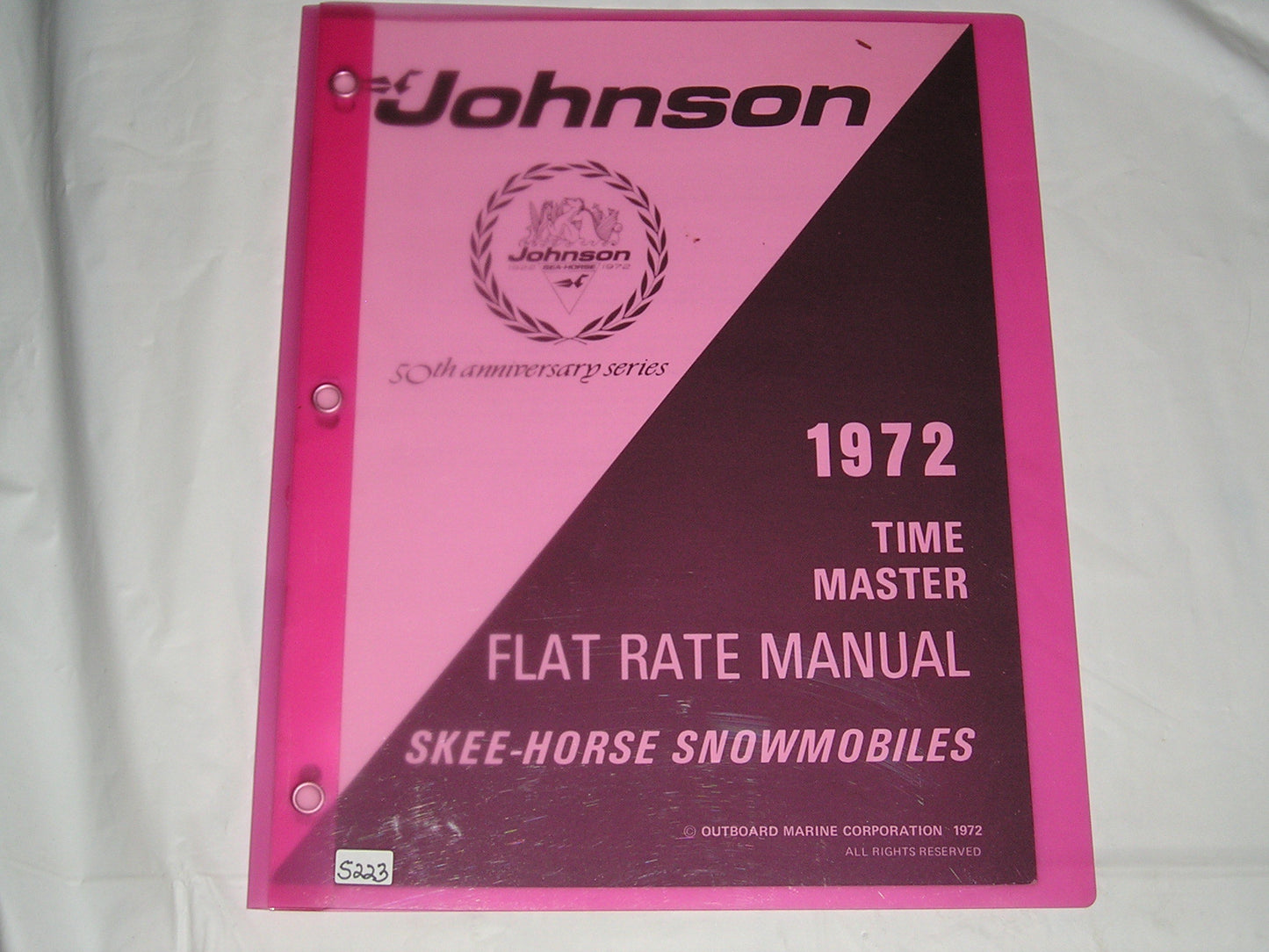 JOHNSON Skee Horse Snowmobiles 1972 Time Master Flat Rate Manual JS 4364 #S223